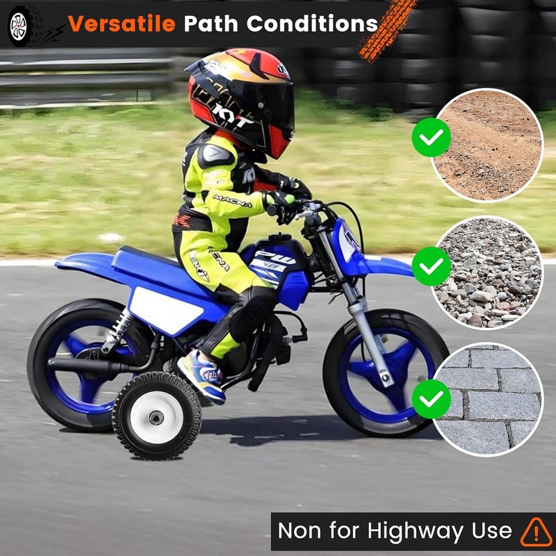 Worcest عجلات تدريب دراجة التراب، متوافقة عالمياً مع Razor MX125 MX350 MX400 MX500، PW50، هوندا XR50 CRF50 Z50 Z50R، TTR50، 50cc 49cc عجلات تدريب دراجة التراب للأطفال، سهلة التركيب باللون الأسود - Image 5